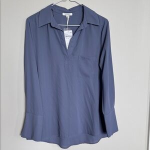 NWT Pleione Women's Slate Blue Blouse Size S